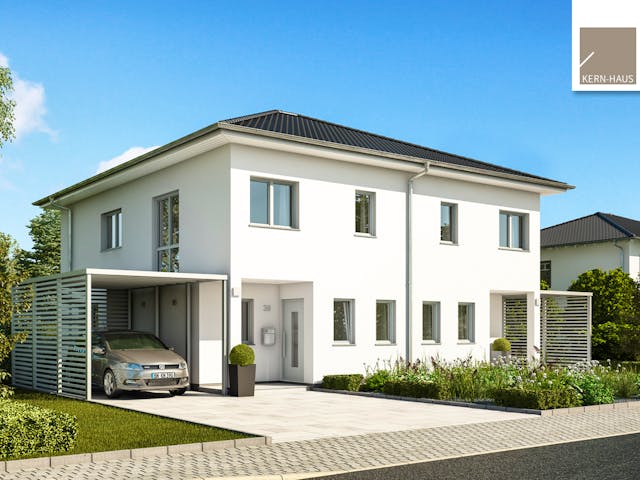 Doppelhaus Linus von Kern-Haus als massive Doppelhaushälfte mit 110 m² und Satteldach