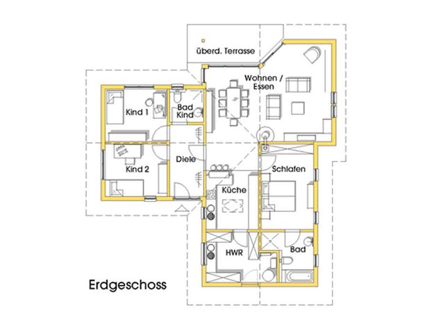 Grundriss Natalie 2 (Minergie-P) mit Preis – 135 m² Einfamilienhaus
