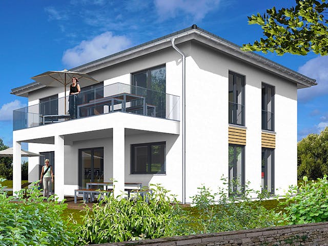 Stadtvilla Haas Z 168 A von Haas Fertigbau als Fertighaus-Stadtvilla mit 168 m² und Zeltdach