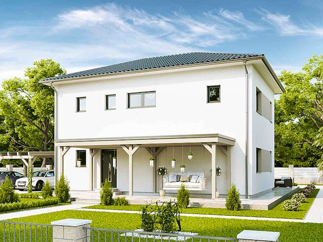 Stadtvilla Family Life von Vario-Haus mit Zeltdach als Fertighaus mit zwei Vollgeschossen und 152 m²
