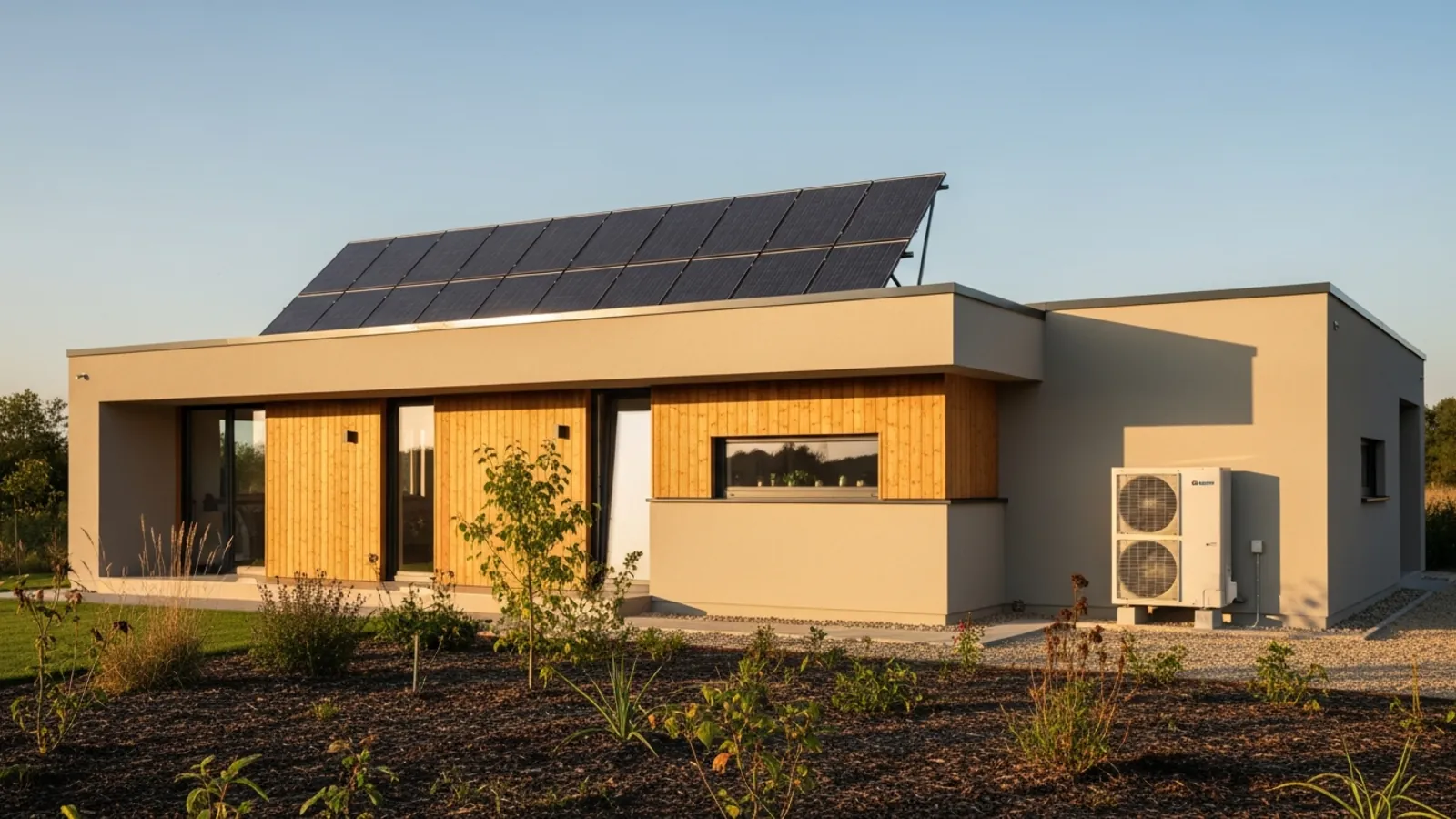 Energieeffizientes Fertighaus mit Wärmepumpe und Photovoltaik nach Minergie-Standard