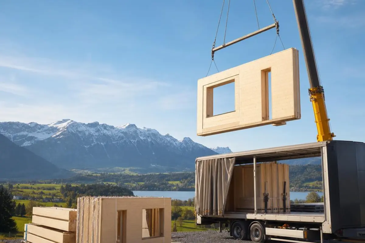 Fertighaus aus Deutschland für den Import in die Schweiz Fertighaus aus Deutschland für den Import in die Schweiz